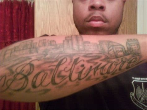 Baltimore Skyline forearm tattoo! | City tattoo, Tattoos, S tattoo