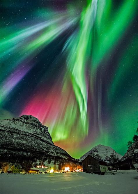 Beautiful Aurora Borealis on the night sky