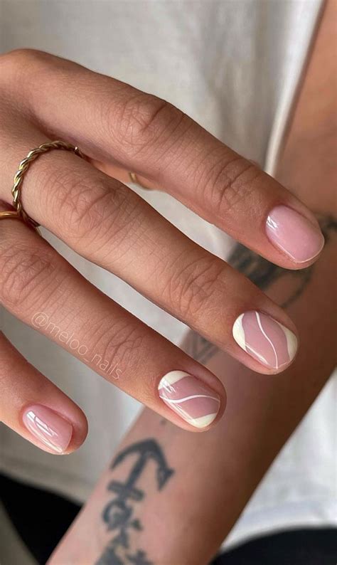 45 Pretty Short Nails For Spring & Summer : White Negative Nails