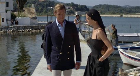 Sir Roger Moore in Corfu Greece for a James Bond Film in 1981 | Bond suits, For your eyes only ...