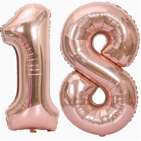 18 Number Balloon 18th Birthday Decorations Rose Gold Balloons - Etsy