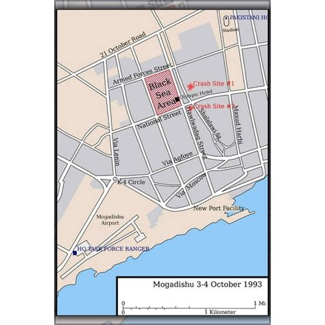 24"x36" Gallery Poster, Battle of mogadishu map of city black hawk down - Walmart.com - Walmart.com