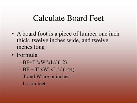 PPT - Calculate Board Feet PowerPoint Presentation, free download - ID:6545412