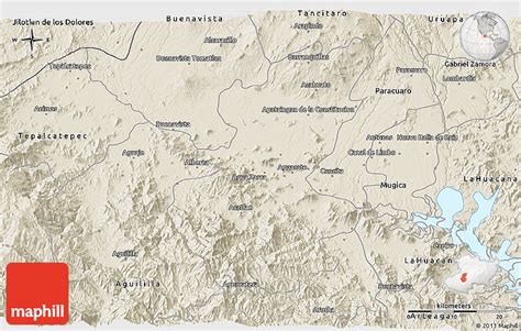 Shaded Relief 3D Map of Apatzingan