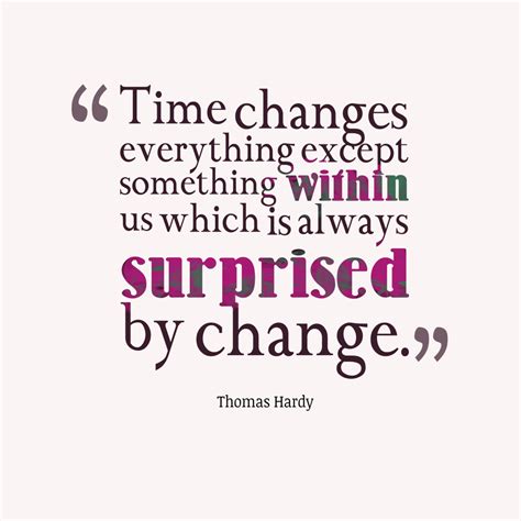 Time changes everything except something within us which is always surprised by change - Change ...