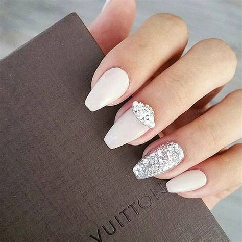 100 Delicate Wedding Nail Designs | Bride nails, Rhinestone nails ...