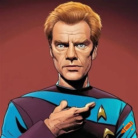 Cartoon art of sting as captain of the starship enterprise