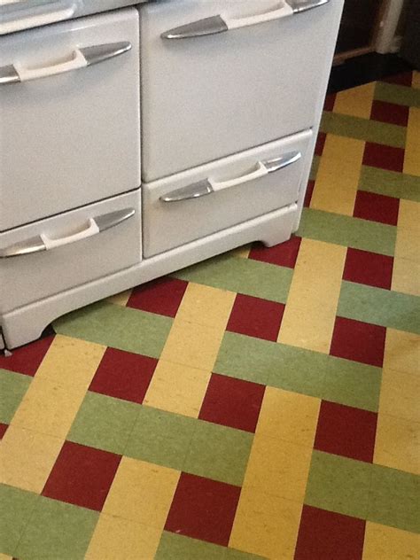 1940s Argyle Linoleum Kitchen Floor