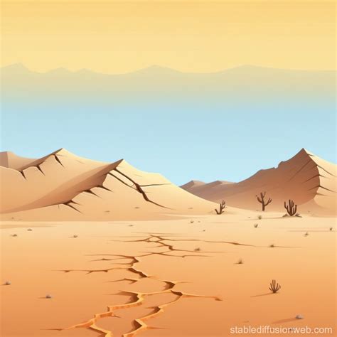 Cracked Dry Desert Game Art | Stable Diffusion Online