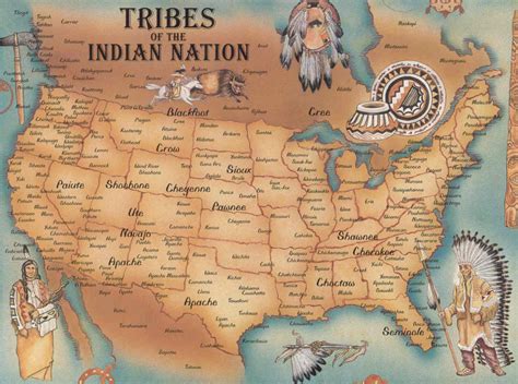 Usa Native American Indian Tribes Map