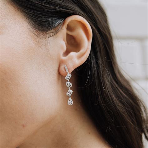 Miriams Jewelry Multi Shape Diamond Dangle Earrings - Miriams Jewelry