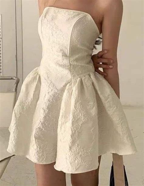 Strapless Cream Dress - Formal and Classy