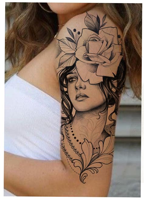 Face Tattoos For Women, Girl Arm Tattoos, Tattoos For Women Half Sleeve, Head Tattoos, Dope ...