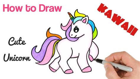 How to Draw Unicorn Cute Rainbow and Easy - YouTube