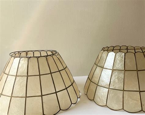 Pair of Vintage Capiz Shell Lamp Shades Set of 2 - Etsy