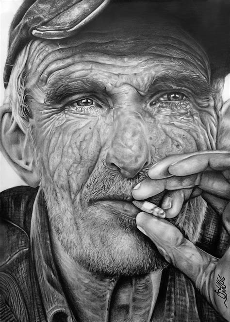 my art portrait pencil Portrait old man smoking My hope is that all you ...