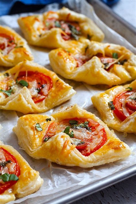 Pepperoni Basil Tomato Puffs | Potluck appetizers, Best appetizer ...