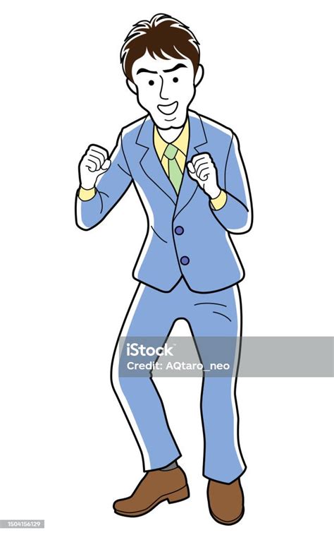 The Businessman Doing A Guts Pose Isolated On White Background Stock ...