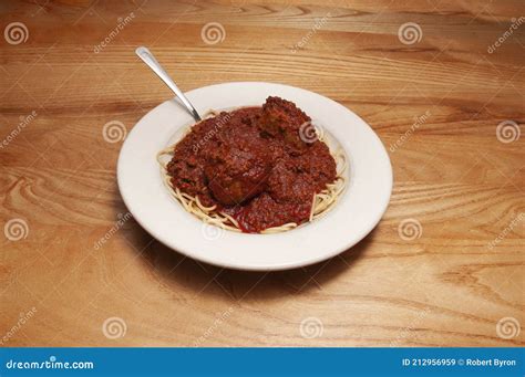 Spaghetti and Meatballs stock image. Image of meatballs - 212956959