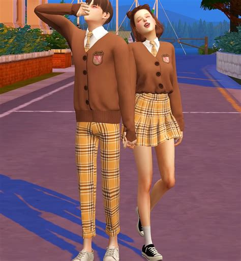 sims 4 school uniform | Одежда, Симс, Женская одежда