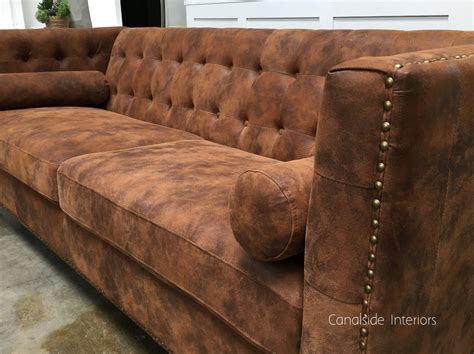 Everdene Suede Leather Sofa - Canalside Interiors