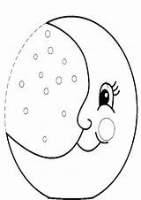 Moon Coloring Pages Kids Printable Sheet Crescent Stars Sleeping Bear  sketch template