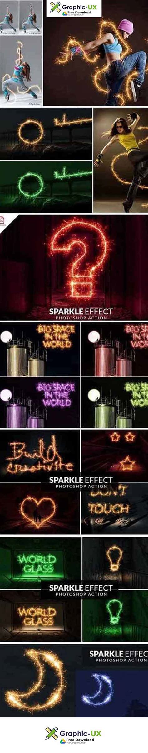 Sparkle Effect Photoshop action – GraphicUX