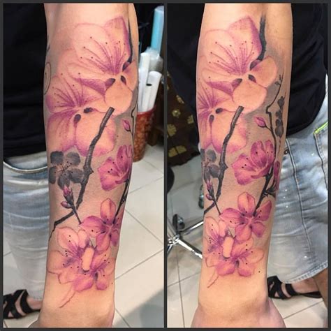 Chinese plum flower tattoo | Flower thigh tattoos, Flower tattoo ...