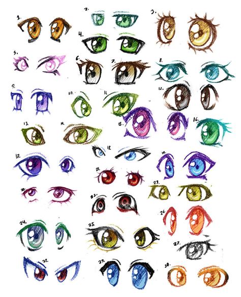 30 Pairs Of Anime Eyes By Lizalot-d3gvgtb by XxXasyrafXxX on DeviantArt