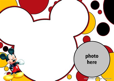 a mickey mouse photo frame with circles around it