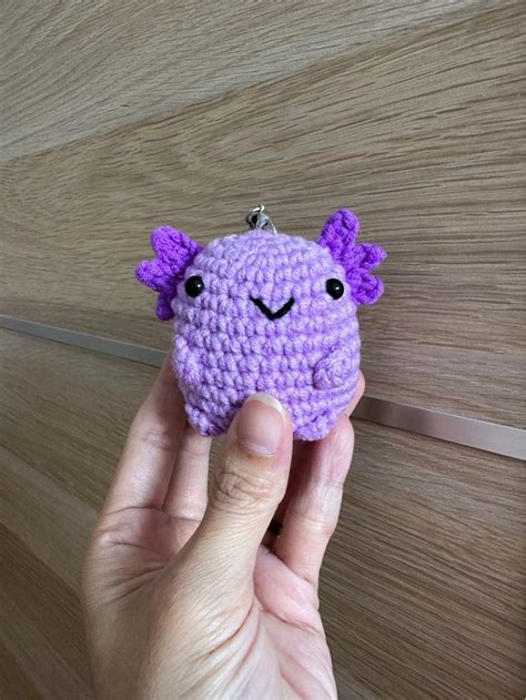 Crochet baby axolotl keychain, Hobbies & Toys, Stationery & Craft, Handmade Craft on Carousell