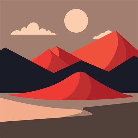 red desert nature landscape vector illustration 28583727 Vector Art at ...