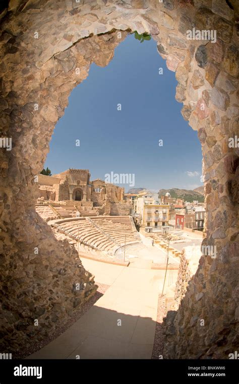 The Roman Theatre of Carthago Nova and Cathedral ruins of Cartagena in ...