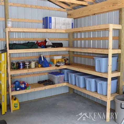 DIY Corner Shelves for Garage or Pole Barn Storage