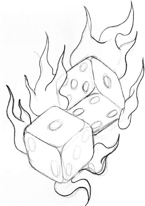 Flaming lucky dice | Hourglass drawings, Lucky tattoo, Time tattoos