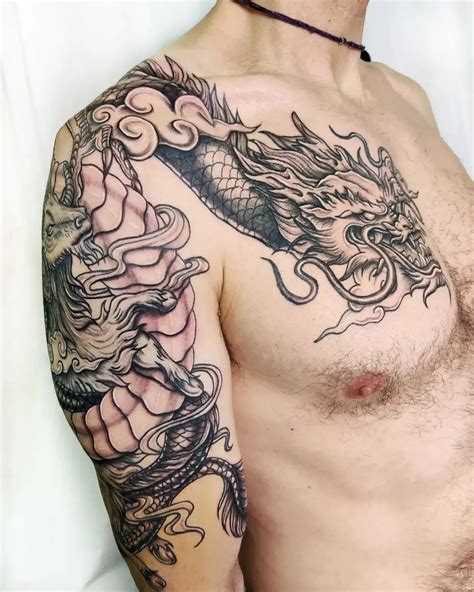 30+ Classy Shoulder Tattoo Designs & Ideas For Men | Mens shoulder tattoo, Dragon tattoo ...