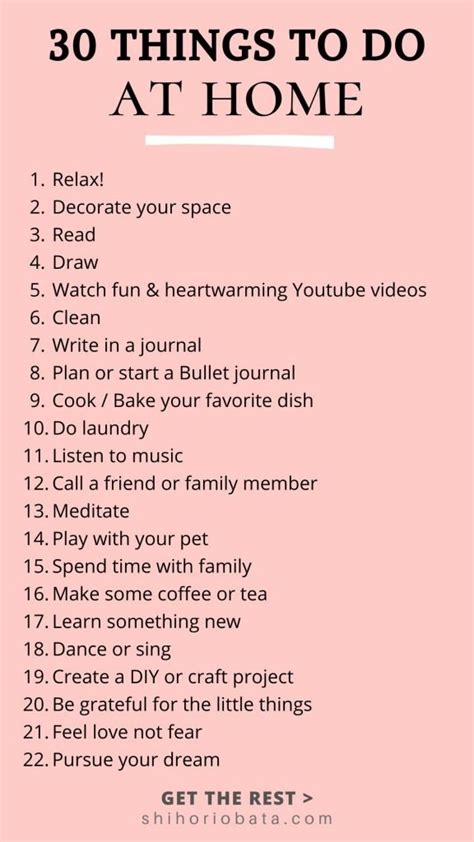 30 Things to Do At Home When Bored