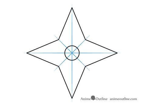 How to Draw a Shuriken (Ninja Star) Step by Step - AnimeOutline