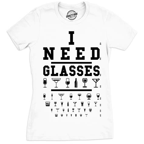 I Need Glasses Shirt, Eye Chart Shirt, Funny Drinking Shirt, Womens ...