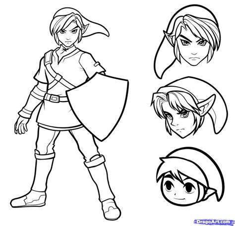 How to Draw Link Easy, Step by Step, Video Game Characters, Pop Culture ...