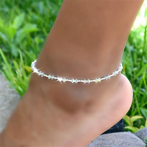 DIY anklet thread #diyankletbraided | Crystal anklet, Anklet jewelry, Ankle bracelets