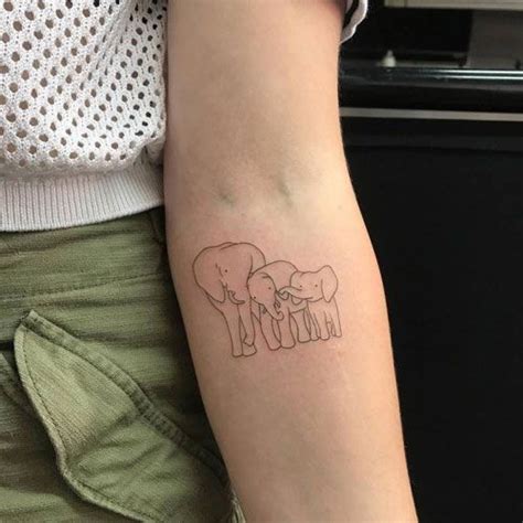 Elephant Outline Tattoo