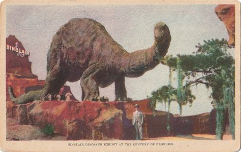 Sinclair Dinosaur Exhibit - Chicago World'd Fair - Postcard, c. 1933 - Ephemera Obscura ...