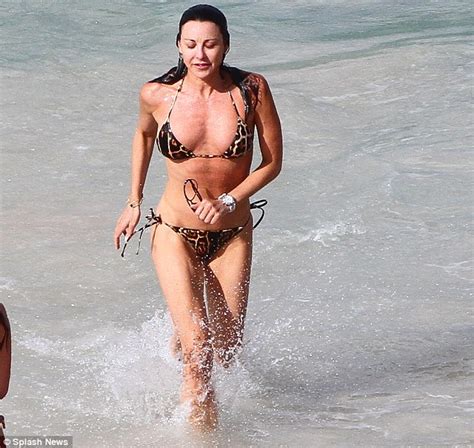 Tamara Mellon hits the beach in St Barts wearing an animal-print bikini | Daily Mail Online