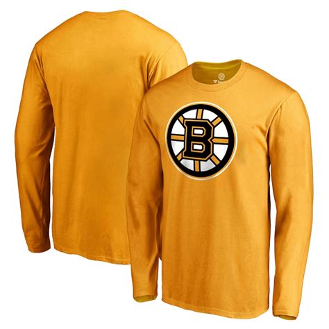 Men's Boston Bruins Fanatics Branded Gold Primary Logo Long Sleeve T-Shirt