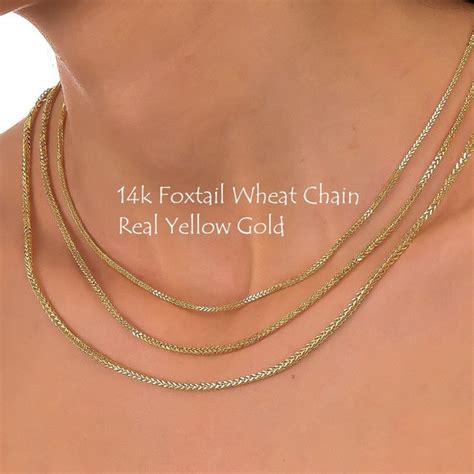 14k Foxtail Chain Necklace - Etsy