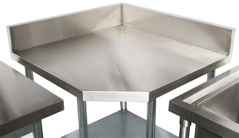 Commercial Grade Stainless Steel Corner 900mm Splashback Bench, 900 x ...