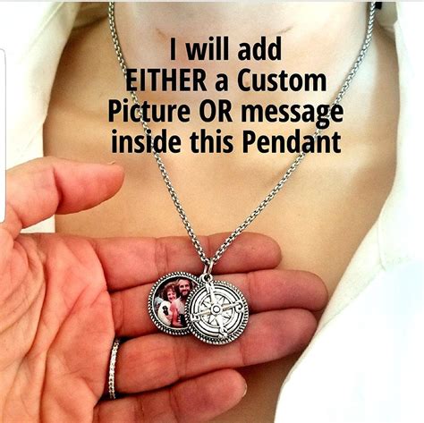 True North Gift for Women Personalized Compass Charm Necklace | Etsy