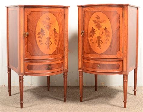 1932 Neoclassical Revival side cabinets, Henry Slaugh, Lancaster, PA (c1890s-c1930s), inlaid,mah ...