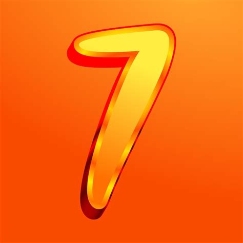 Premium Vector | Orange background with the number 7